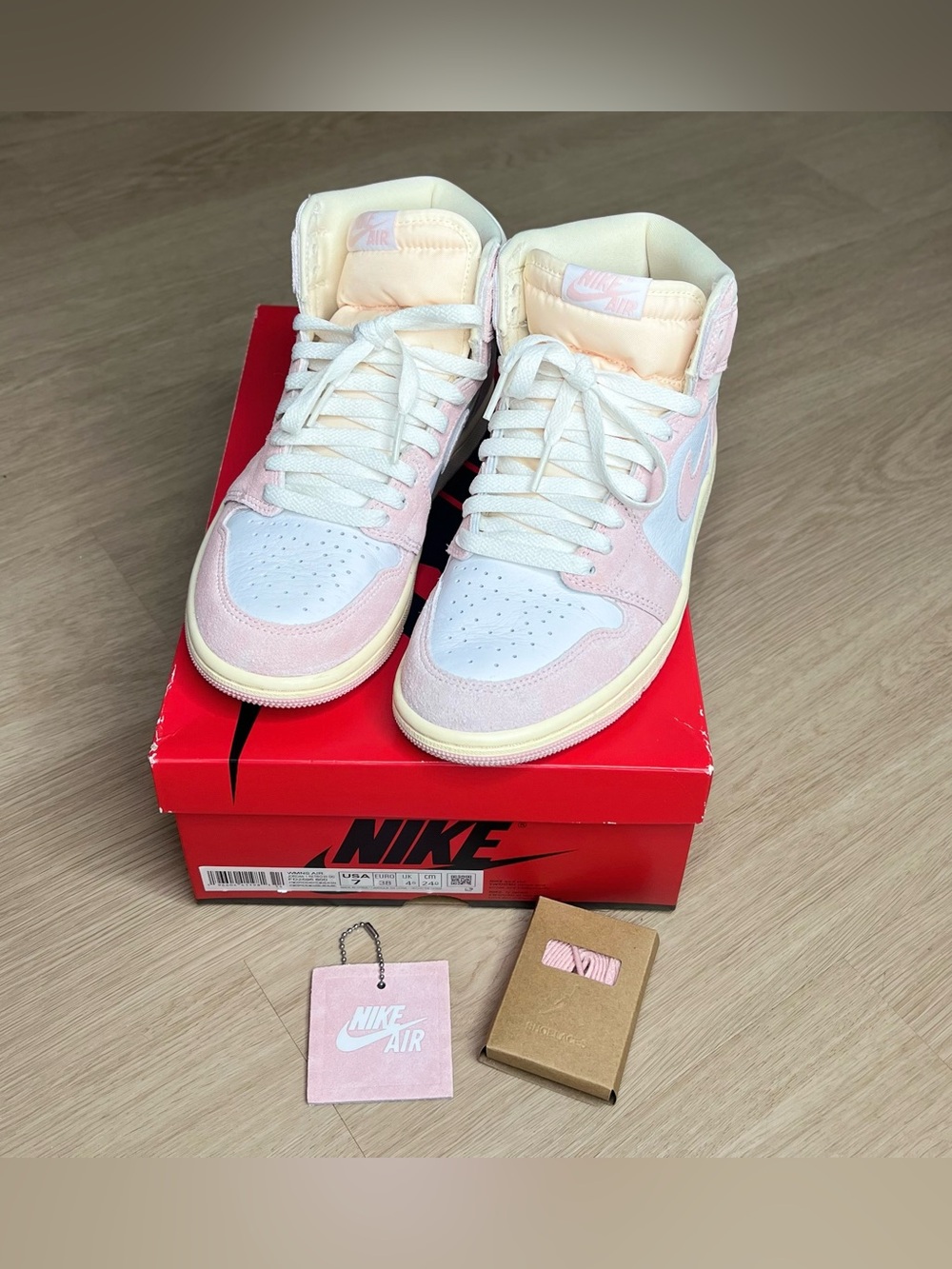 Nike Women’s High-Top Sneakers - Light Pink/White/Cream